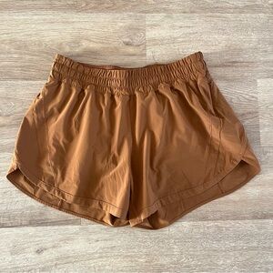 Lululemon Track That Mid Rise Lined Shorts 5” Copper Brown Size 14